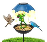 NZWBSHSSP Solar Garden Decor Frog Light Bird Feeder Decorative Hummingbird Stake Path Light Yard Art Ornament Outdoor Frog Figurine with Umbrella