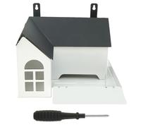 NZWBSHSSP Squirrel Feeder Iron Squirrel Feeder House Keeps Food Fresh Squirrel Feeder Bar Two Outlets Squirrel Feeding Station with Drainage Hole Squirrel Feeder Suitable for Outdoor(black)