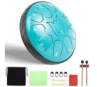 NZWBSHSSP Steel Tongue Drum 11 Notes Tongue Drum 6 inch Small Hand Pan Drum Rustproof Percussion Instrument Sound Healing Tank Drum for Meditation Yoga Musical Education(Lake blue)