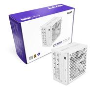 NZXT C1200 Gold ATX 3.1 - Fully Modular Low-Noise PC Gaming Power Supply - 1200 Watts - 80 Plus Gold - 12V-2x6 Connector - Zero Fan Mode - 100% Japanese Capacitors - White