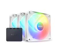 NZXT F120 RGB Core Triple Pack - RF-C12TF-W1-3 x 120mm Hub-Mounted Fans with RGB Controller - 8 Individually-Addressable LEDs - Semi-Translucent Blades - High Static Pressure & Airflow - White