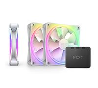 NZXT F120 RGB Duo Triple Pack - 3 x 120mm Dual-Sided RGB Fans with RGB Controller - 20 Individually Addressable LEDs - Balanced Airflow and Static Pressure - Fluid Dynamic Bearing - PWM - White