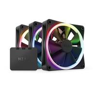 NZXT F120 RGB Fans - RF-R12TF-B1 - Advanced Lighting Customization - Whisper Quiet Cooling - Triple (Fan & Controller INCLUDED) - 120mm Fan - Black