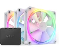 NZXT F120 RGB Fans - RF-R12TF-W1 - Advanced RGB Lighting Customization - Whisper Quiet Cooling - Triple (Fan & Controller INCLUDED) - 120mm Fan - White