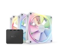 NZXT F120 RGB Fans - RF-R12TF-W1 - Advanced RGB Lighting Customization - Whisper Quiet Cooling - Triple (Fan & Controller INCLUDED) - 120mm Fan - White
