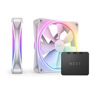 NZXT F140 RGB Duo Twin Pack - 2 x 140mm Dual-Sided Fans with RGB Controller - 20 Individually Addressable LEDs - Balanced Airflow and Static Pressure - Fluid Dynamic Bearing - PWM - White