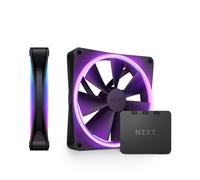 NZXT F140 RGB Duo 140mm PWM Fan 2 Pack with Controller Black