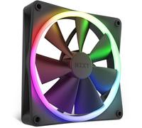 NZXT F140 RGB Fans - RF-R14SF-B1 - Advanced RGB Lighting Customization - Whisper Quiet Cooling - Single (Fan & Controller REQUIRED & NOT INCLUDED) - 140mm Fan - Black