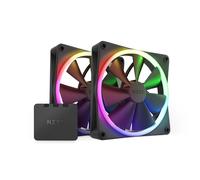 NZXT F140 RGB Twin Pack 2x 140mm PWM RGB Fans + Hub Black
