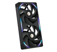 NZXT F240X Performance Single-Frame Fan - 2x 120mm PWM RGB PC Case Fans - Max Airflow & Static Pressure - Low Noise - LCP Frame & Blades - Magnetic Fluid Dynamic Bearing - 30mm Thick - Black