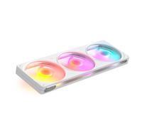 NZXT F360 RGB Single-Frame Fan - 3x 120mm PWM PC Case Fans - Vibrant RGB Lighting - Fluid Dynamic Bearing - NZXT CAM Compatible - White
