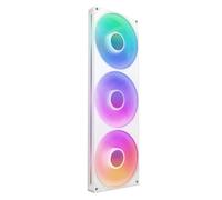 NZXT F420 RGB Core - 420mm Single-Frame RGB Fan Unit - White | 420mm single-frame unit with three 140mm RGB fans on one cable. Speed and lighting controlled through CAM.