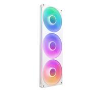 NZXT F420 RGB Core - 420mm Single-Frame Fan Unit with 3 x 140mm RGB Fans - Speed & Lighting Control - High Static Pressure & Airflow - Fluid Dynamic Bearings - 8 aRGB LEDs Per Fan - White