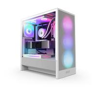 NZXT H5 Flow RGB White Mid Tower Tempered Glass PC Gaming Case