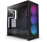 NZXT H5 Flow RGB - Compact ATX Mid-Tower PC Gaming Case - High Airflow - F360 RGB Core (CV) Included - 360mm Front & 240mm Top Radiator Support - Cable Management - Tempered Glass - Black