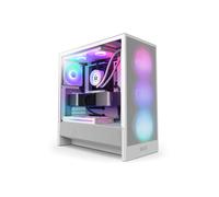 NZXT H5 Flow RGB White Mid Tower Tempered Glass PC Gaming Case