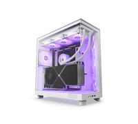NZXT H6 Flow RGB Compact Dual-Chamber Mid-Tower Airflow Case with RGB Fans - White