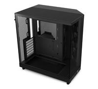 NZXT H6 Flow CC-H61FB-01 Compact Dual-Chamber Mid-Tower Airflow Case Panoramic Glass Panels High-Performance Airflow Panels Includes 3 x 120mm Fans Cable Management Black