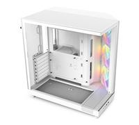 NZXT H6 Flow RGB CC-H61FW-R1 Compact Dual-Chamber Mid-Tower Airflow Case Includes 3 x 120mm RGB Fans Panoramic Glass Panels High-Performance Airflow Panels Cable Management White