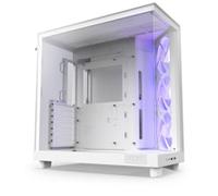 NZXT H6 Flow RGB Compact Dual-Chamber Mid-Tower Airflow Case with RGB Fans - White