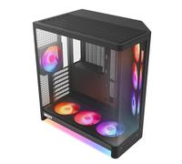 NZXT H6 RGB+ Compact Dual-Chamber ATX PC Case - Pre-Installed RGB Fans & Control Hub Lite - 360mm Radiator - Back-Connect Ready - Seamless Curved Glass - Black