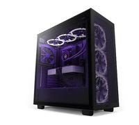 NZXT H7 Flow - CM-H71FB-01 - ATX Mid Tower PC Gaming Case - Front I/O USB Type-C Port - Quick-Release Tempered Glass Side Panel - Vertical GPU Mount - Integrated RGB Lighting - Black
