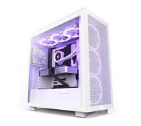 NZXT H7 Flow - CM-H71FW-01 - ATX Mid Tower PC Gaming Case - Front I/O USB Type-C Port - Quick-Release Tempered Glass Side Panel - Vertical GPU Mount - Integrated RGB Lighting - White