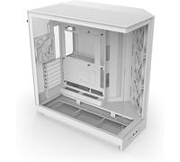 NZXT H9 Flow (2025) - Large Dual-Chamber ATX Mid-Tower Airflow PC Case - Includes 3 x 140mm & 1 x 120mm Fans - 420mm Radiator Support - Tempered Glass - Back-Connect Ready - White
