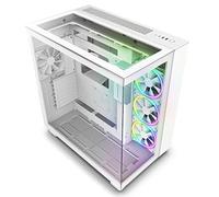 NZXT H9 Elite Dual-Chamber ATX Mid-Tower PC Gaming Case - Includes 3 x 120mm F120 RGB Duo Fans with Controller- Glass Front, Top & Side Panels - 360mm Radiator Support - Cable Management - White