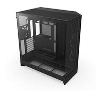 NZXT H9 Flow - Dual-Chamber ATX PC Case - Black | Dual-chamber ATX flagship with 4 included fans, 420mm top and front radiator support, and wraparound tempered glass.