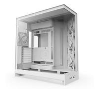 NZXT H9 Flow (2025) - Large Dual-Chamber ATX Mid-Tower Airflow PC Case - Includes 3 x 140mm & 1 x 120mm Fans - 420mm Radiator Support - Tempered Glass - Back-Connect Ready - White