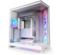 NZXT H9 FLOW RGB ATX Mid-Tower PC Case - White, White