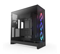 NZXT H9 Flow RGB (2025) - Large Dual-Chamber ATX Mid-Tower Airflow PC Case - Includes 1 x 420mm RGB Fan Unit & 1 x 120mm Fan - 420mm Radiator Support - Tempered Glass - Back-Connect Ready - Black
