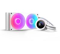 NZXT Kraken Plus 240 RGB - AIO CPU Liquid Cooler - 240mm Radiator - F240 RGB Core Single Frame Fan - Customizable 1.54" Square LCD - AMD® AM5, AM4 - Intel® LGA 1851/1700, 1200/115X - White