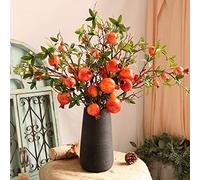 NZXVSE 3pcs Artificial Pomegranate Branch - 95cm Simulation Pomegranate Fruit Floral Bouquet Pick - Fake Flower Stems for Holiday Home Office Party