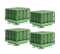NZXVSE 4 Pack Square Floral Foam Cage Flower Holder,Floral Wet Foam Cage with Floral Foam Cage Bowl for Fresh Flowers Floral Arrangement, (4.6 x 4.6 x 3.7 Inch)