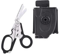NZXVSE 6 in 1 Emergency Response Shears, 6 Functions Scissors with Strap Cutter and Glass Breaker, Portable Pocket Multi Tool with Utility Holster