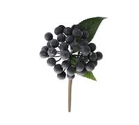 NZXVSE 8 Pack Christmas Berry Stems, 30cm Artificial Berries Holly Picks with Hoarfrost for Christmas Tree Ornaments, DIY Xmas Wreath, Black Gray
