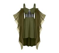 NZYIHAO Medieval Dress Women's Vintage Punk Renaissance Halloween Carnival Gothic Clothing Bat Sleeve Vampire Costume Cosplay Dress