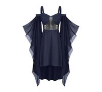NZYIHAO Medieval Dress Women's Vintage Punk Renaissance Halloween Carnival Gothic Clothing Bat Sleeve Vampire Costume Cosplay Dress