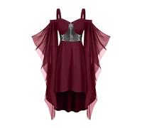 NZYIHAO Medieval Dress Women's Vintage Punk Renaissance Halloween Carnival Gothic Clothing Bat Sleeve Vampire Costume Cosplay Dress