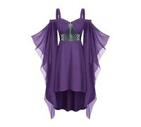 NZYIHAO Medieval Dress Women's Vintage Punk Renaissance Halloween Carnival Gothic Clothing Bat Sleeve Vampire Costume Cosplay Dress