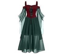 NZYIHAO Offers of the Day Today Medieval Dress Women's Renaissance Costumes Dresses Trumpet Sleeves Gothic Retro Halloween Carnival Costume Vintage Medieval Dress