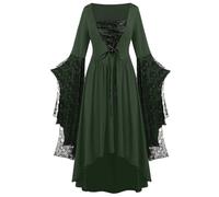 NZYIHAO The Discount Medieval Clothing Women's Renaissance Costume Women Medieval Dress with Trumpet Sleeves Gothic Maxi Dress Carnival Halloween Party (in