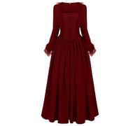 NZYIHAO Women's Halloween Dress Gothic Clothing Vintage Witch Costume Renaissance Costumes Flare Sleeves Evening Dresses Vampire Cosplay Carnival Costumes Lacing Medieval Dresses Steampunk Cocktail