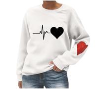 NZYIHAO Women's Sweatshirt Pullover Basic Long Sleeve Oversize Crew Neck Long Sleeve Jumper Autumn Winter Casual Tops Long Shirt Casual for Leggings, White, S