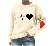 NZYIHAO Women's Sweatshirt Pullover Basic Long Sleeve Oversize Crew Neck Long Sleeve Jumper Autumn Winter Casual Tops Long Shirt Casual for Leggings, beige, S