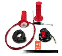 NZZLXKFJ 7/8 22mm Twist Throttle Accelerator Handle Grips,Mini Bike Throttle Cable Kit,Throttle Cable Kit for 50cc 90cc 110cc 125cc150cc 200cc 250cc 4-Stroke Dirt Bike,mini Bike Pocket Bike.(red)