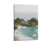 nzzmy California Beach, Ocean, Coast Poster Vintage Art Cover Room Decor Aesthetic Bedroom Decor Canvas Posters For Bedroom 16x24inch(40x60cm) Frame-style