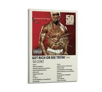 nzzmy Get Rich Or Die Tryin Poster Vintage Art Cover Room Decor Aesthetic Bedroom Decor Canvas Posters For Bedroom 12x18inch(30x45cm) Frame-style